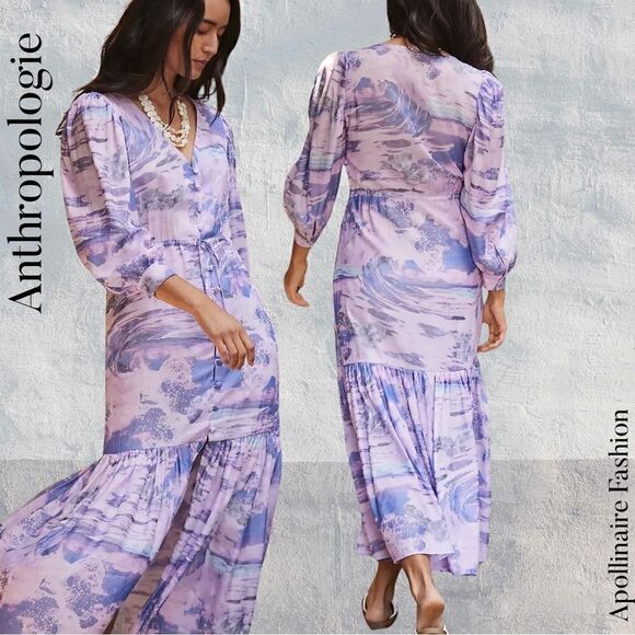 Anthropologie Dresses & Skirts - ANTHROPOLOGIE BY BOAMAR THE RIVERIA MAXI DRESS IN SEASCAPE NEW LARGE NWOT